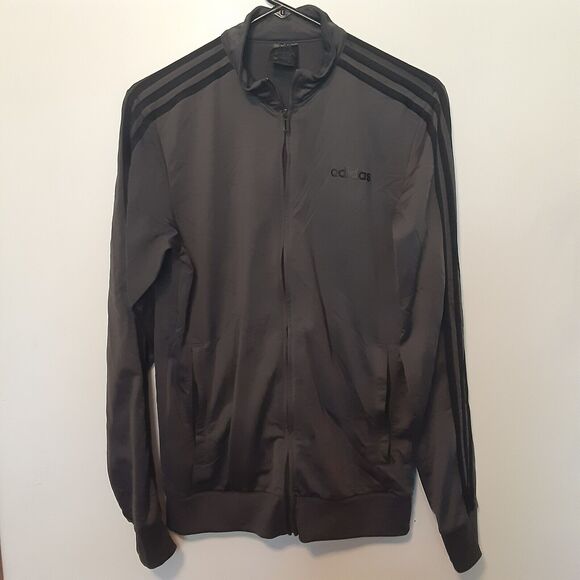 Adidas Full Zip Track Jacket Men's Small Gray 3 Stripe Athletic - Picture 1 of 8